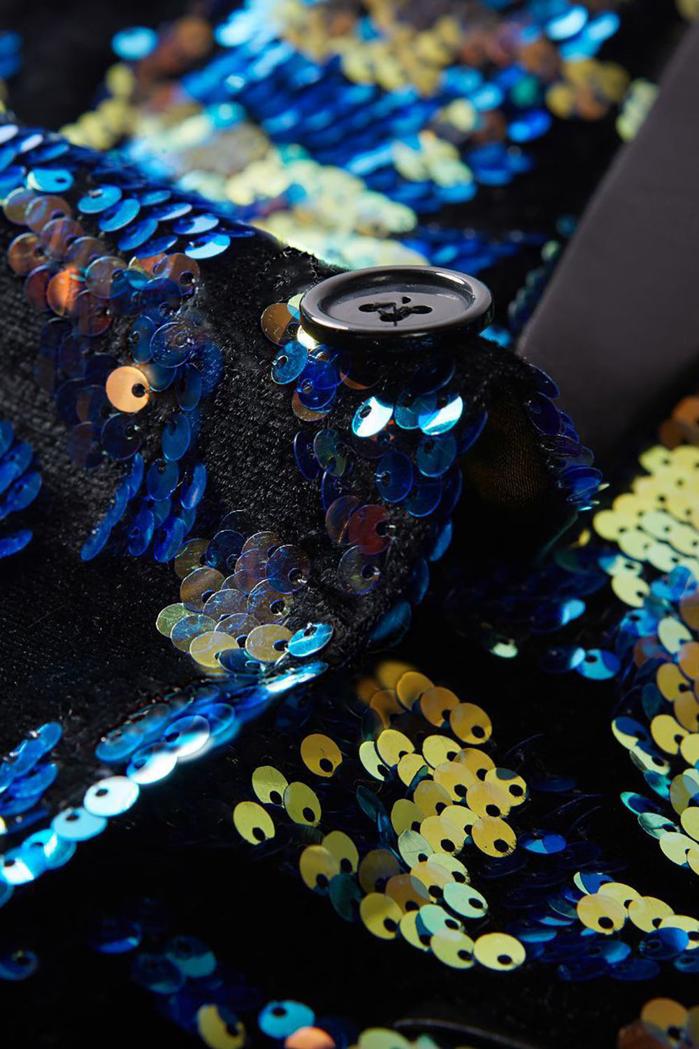 Glitrende mørkeblå pailletter blazer til mænd