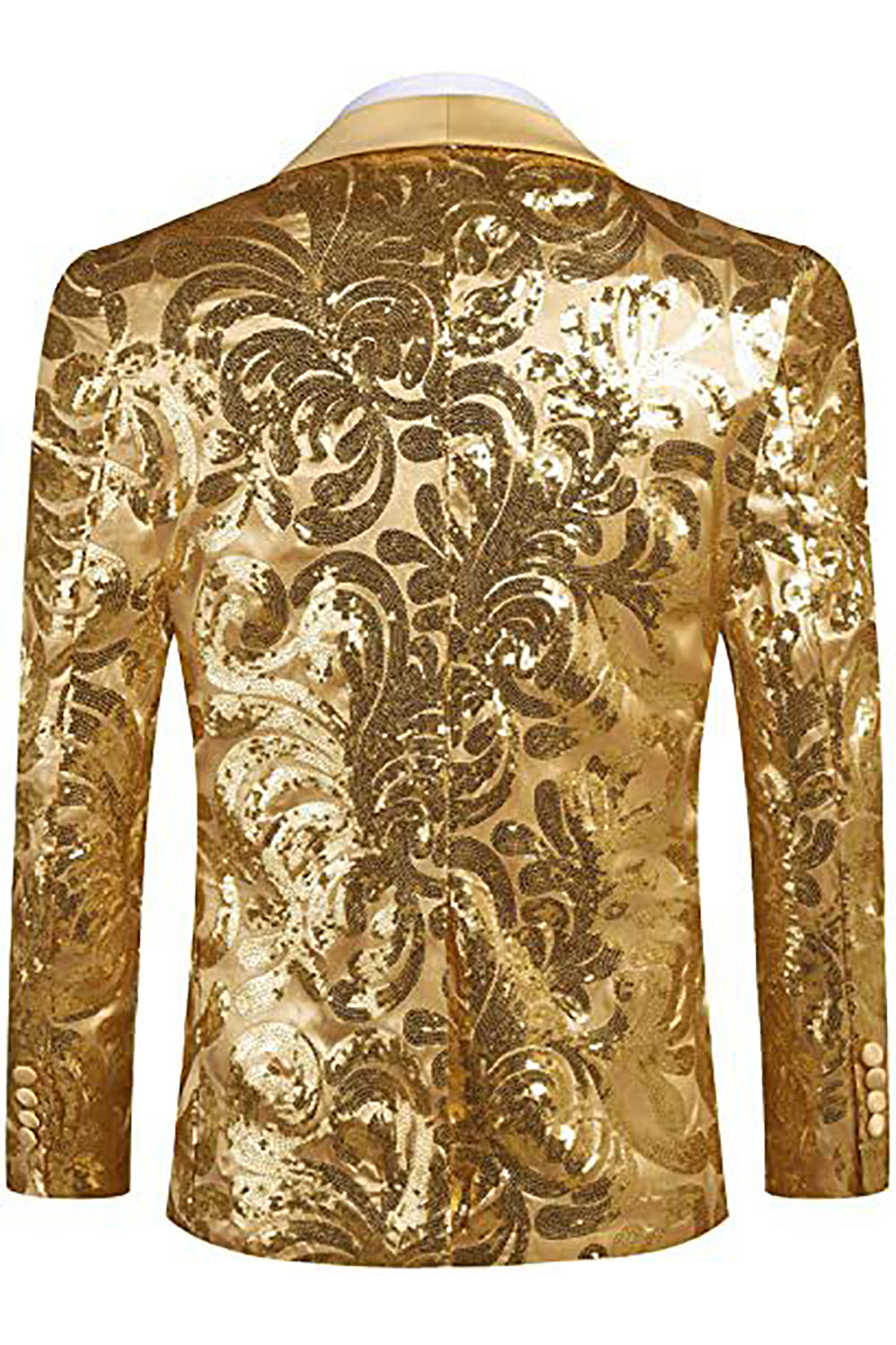 Golden Shawl Lapel Pailletter Blazer til mænd