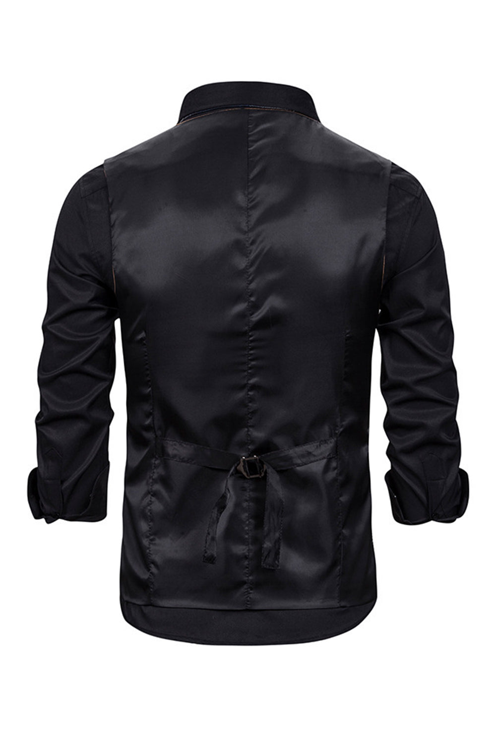 V Hals Enkeltbrystet Mænds Grå Casual Vest