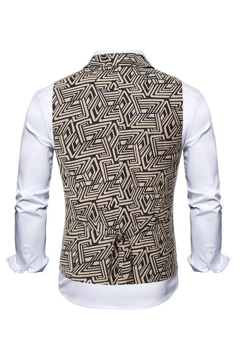 Sjal krave Dobbelt breasted Slim Fit Lysebrun Herredragt Vest