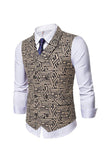 Sjal krave Dobbelt breasted Slim Fit Lysebrun Herredragt Vest