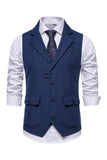 Enkeltbrystet revers Navy Herredragt Vest