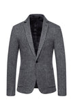 Khaki Tweed En knap hakket revers mænds blazer