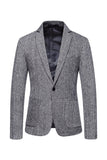 Khaki Tweed En knap hakket revers mænds blazer