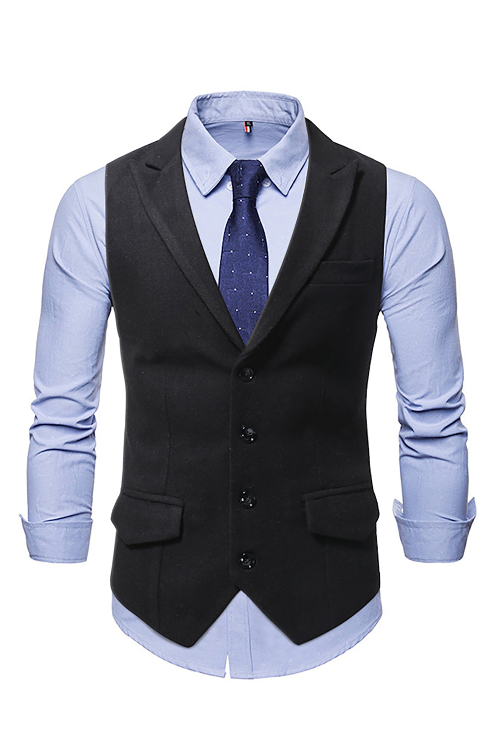 Peak Lapel Single Breasted Woolen Mænds Vest