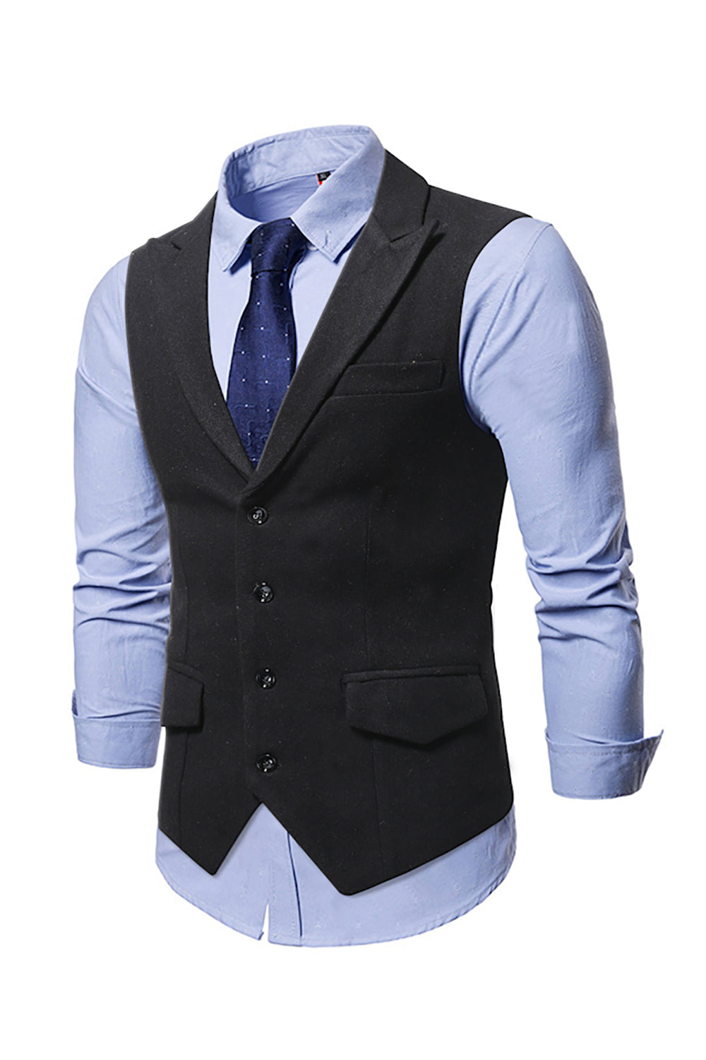 Peak Lapel Single Breasted Woolen Mænds Vest