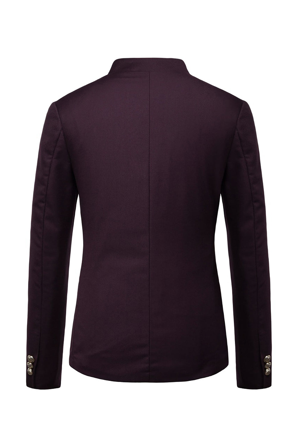 Navy Stand Collar Single Breasted Mænds Blazer