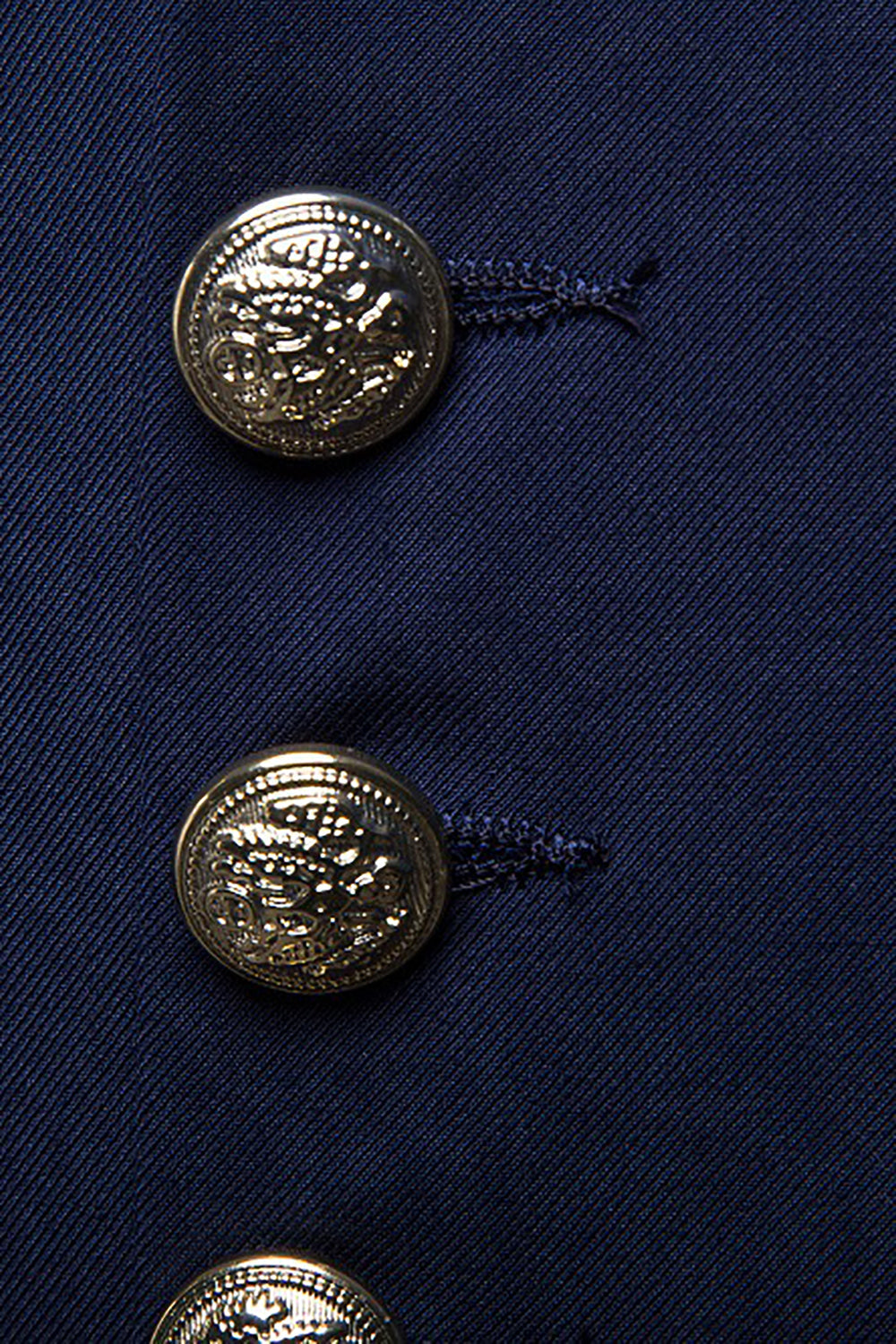 Navy Stand Collar Single Breasted Mænds Blazer