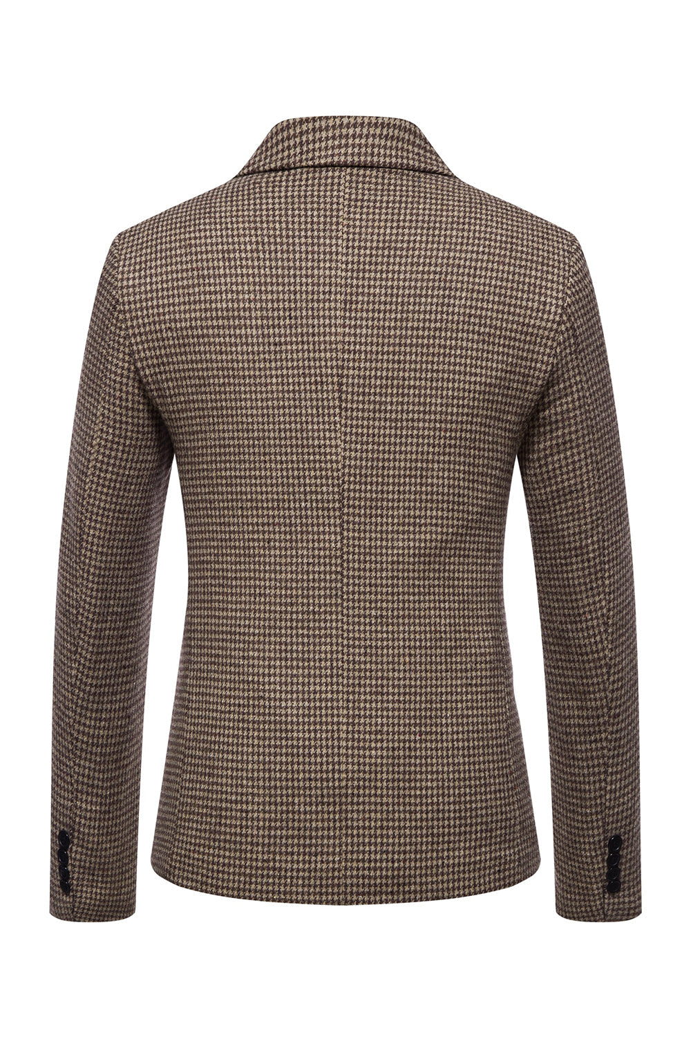 Khaki Plaid One Button Mænds Blazer