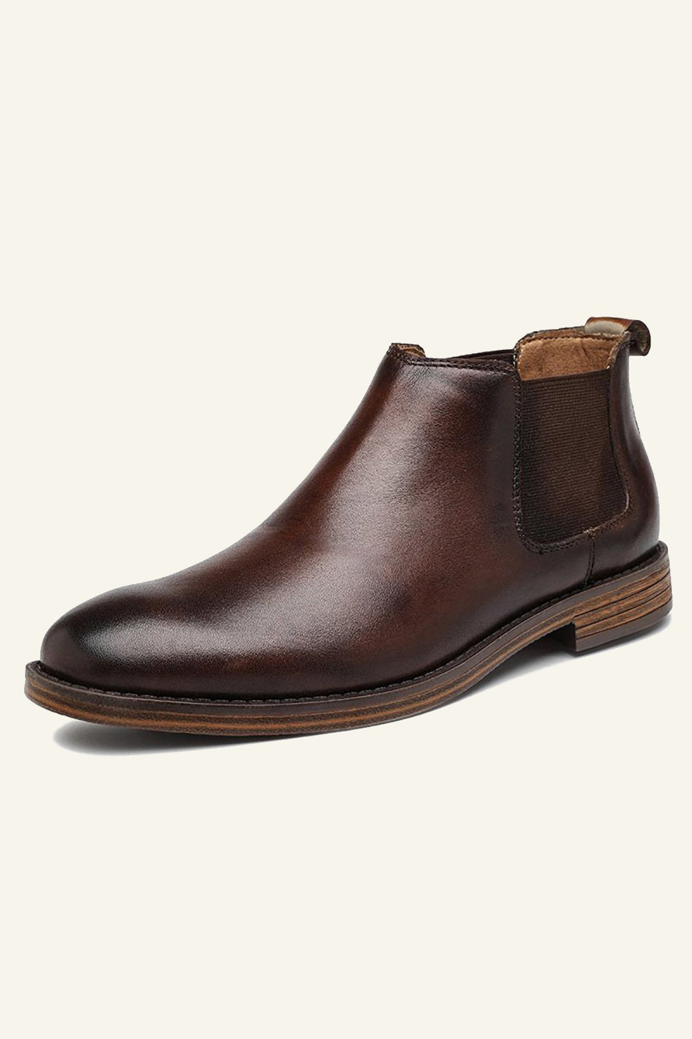 Rund tå høj top afslappet britisk vintage læder herresko