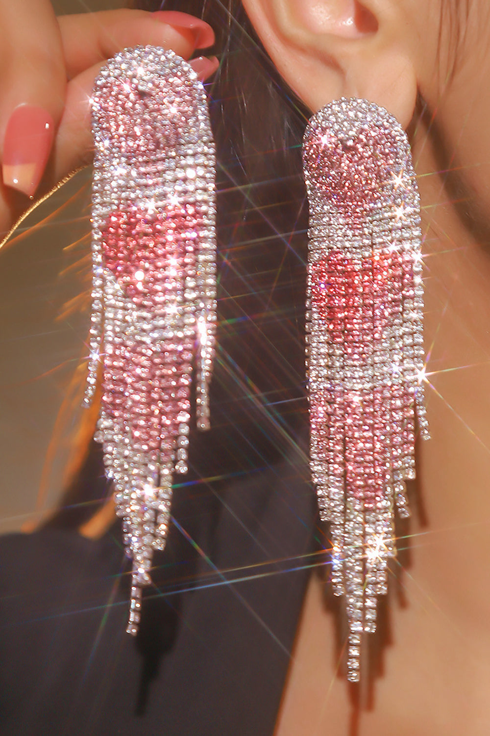 Red Heart Trendy fuld diamant kvast øreringe