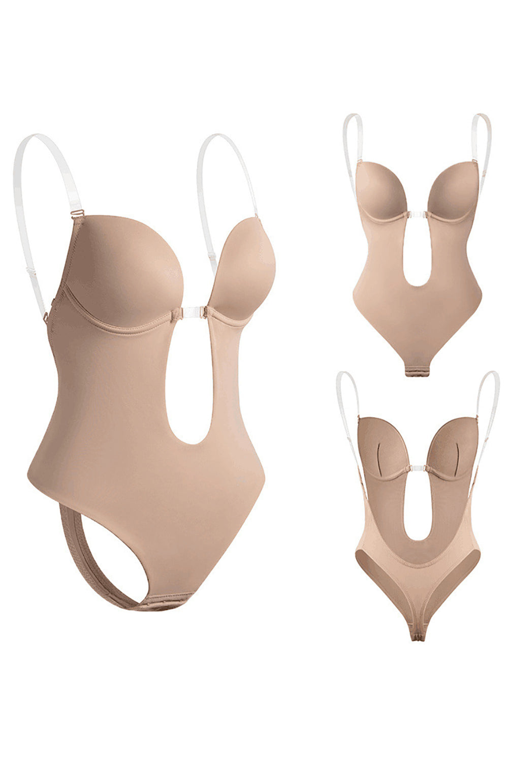 Sort udskåret push-up mavekontrol shapewear