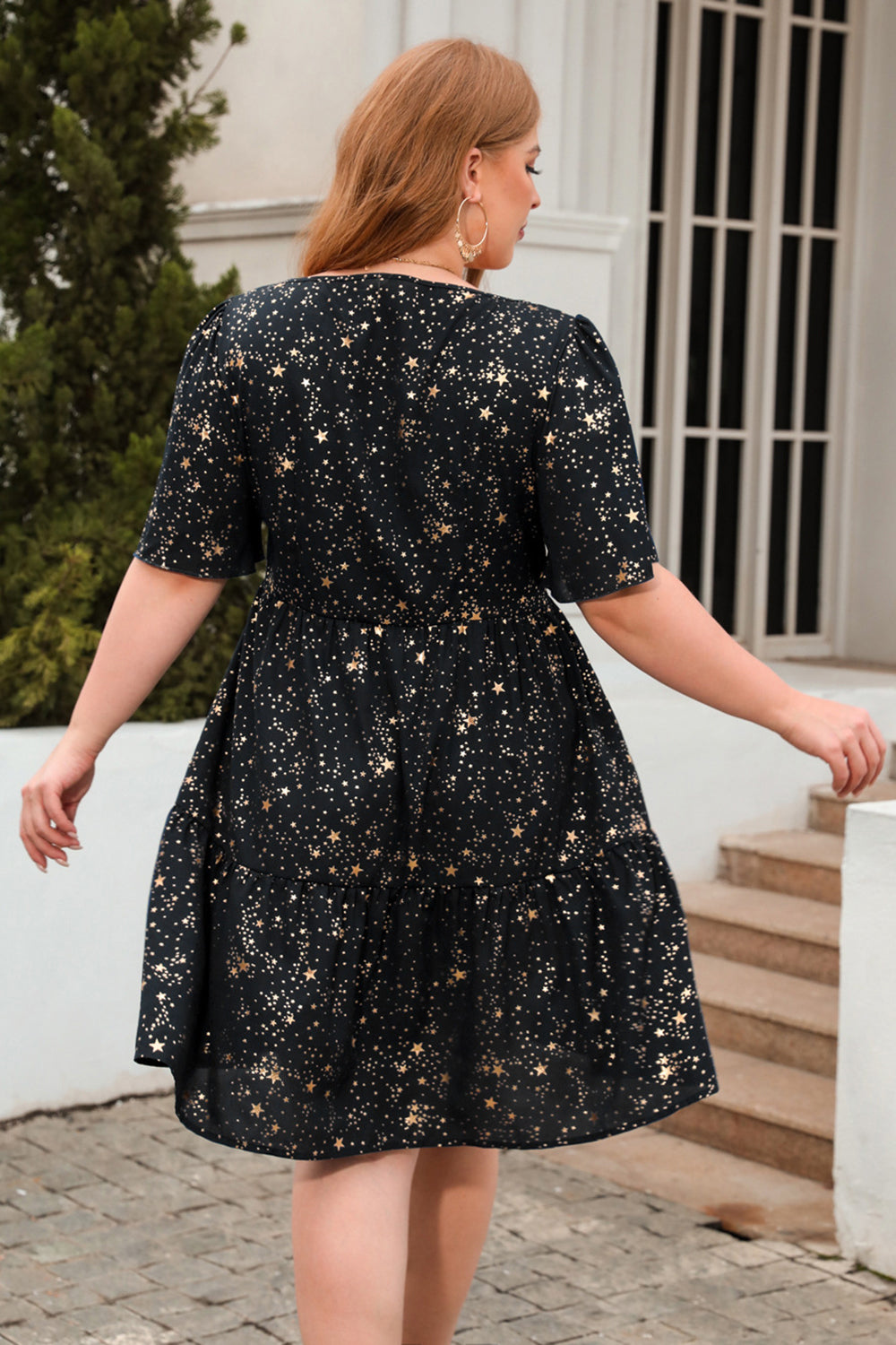 En Line Firkantet hals grøn fløjl Plus størrelse Xmas Kjole