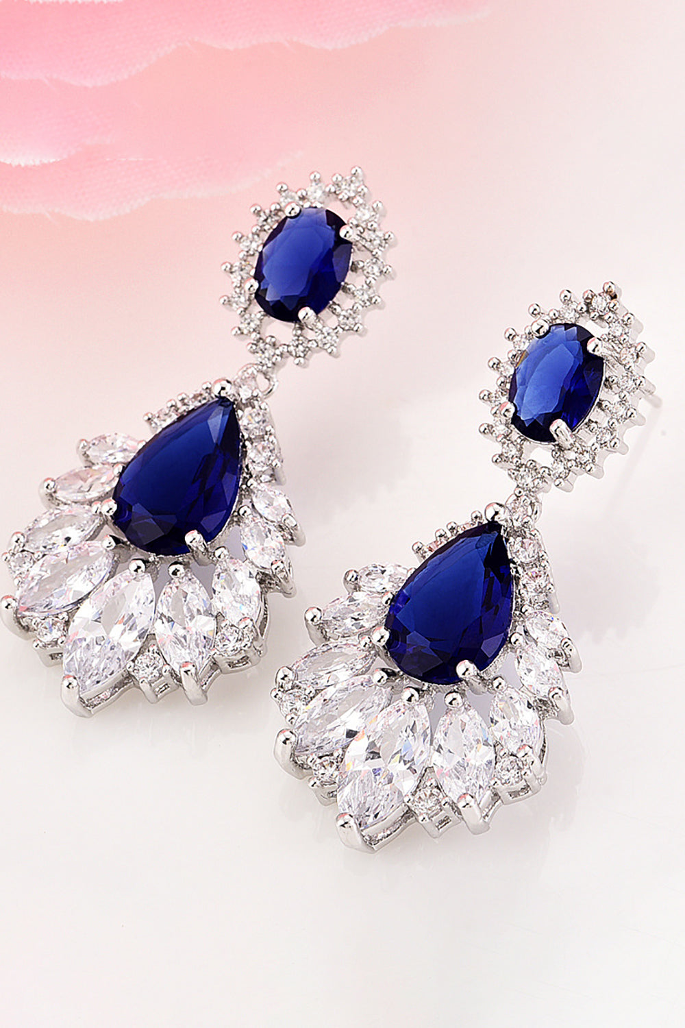 Royal Blue Teardrop Dangle Øreringe Party Prom smykker