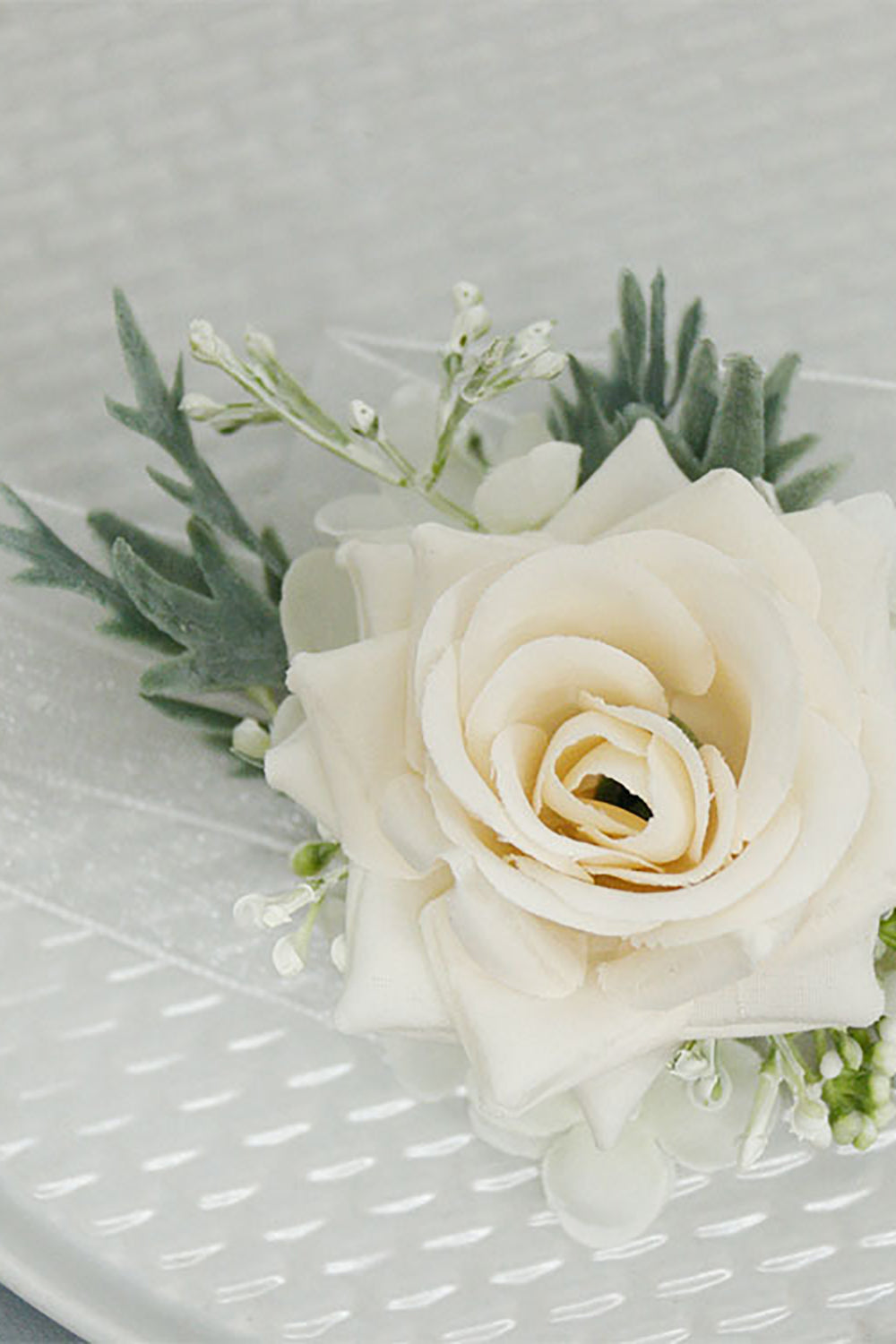 Elfenben håndled corsage og mænd Boutonniere sæt til prom fest