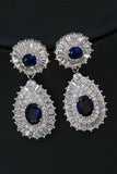 Royal Blue Crystal halskæde øreringe sæt