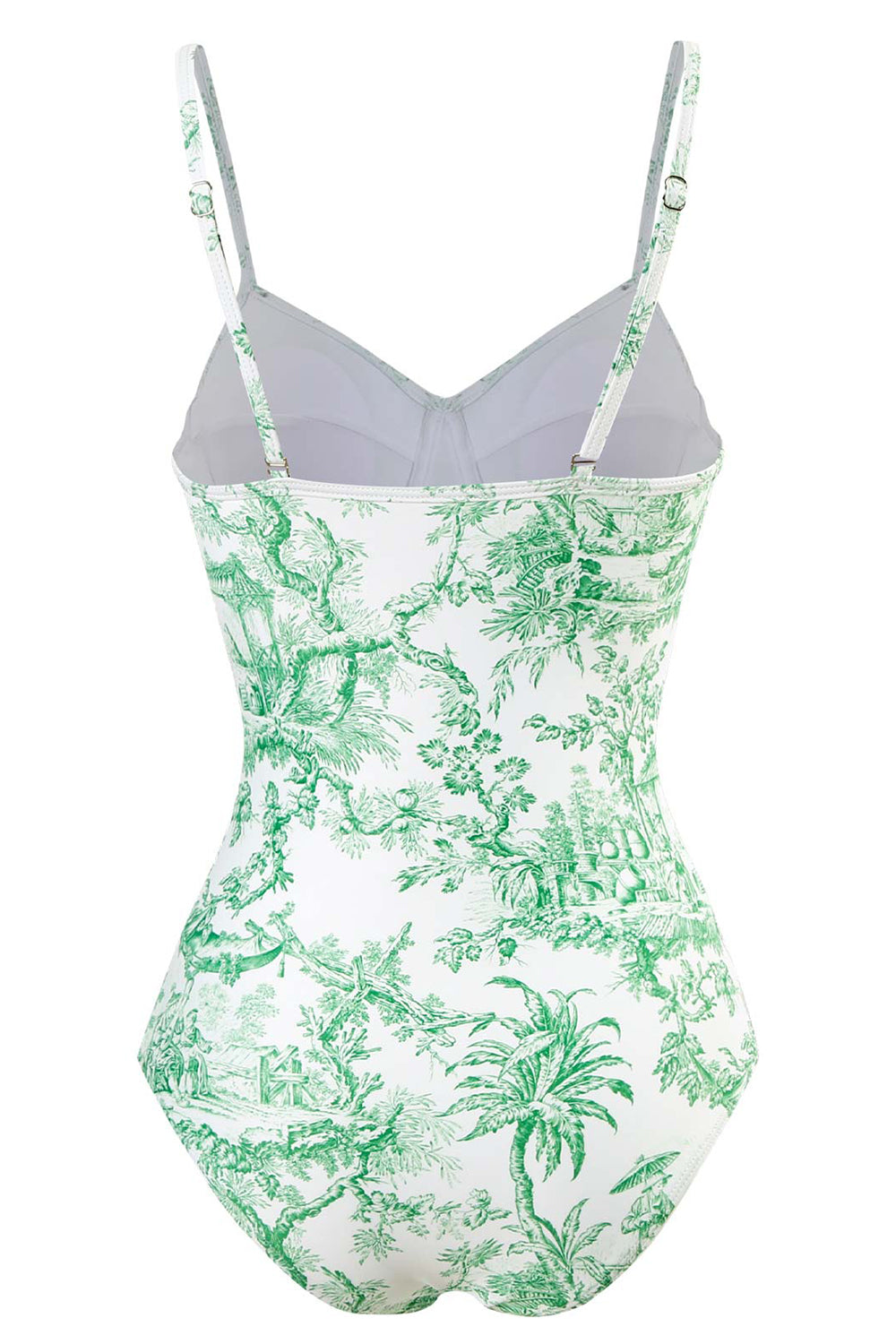 Blå trykt høj talje et stykke badetøj