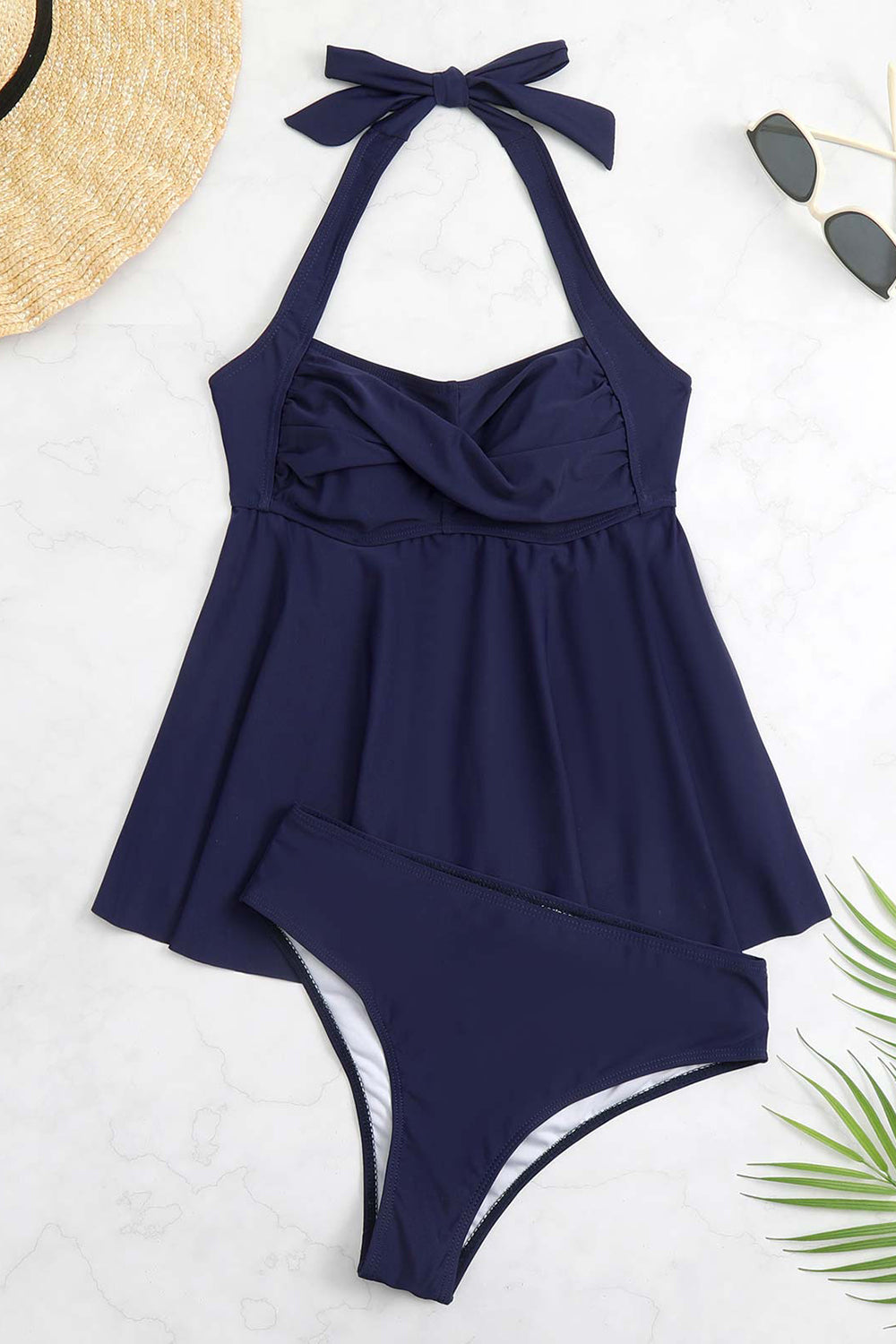 Sort grime todelt frontkors badetøj