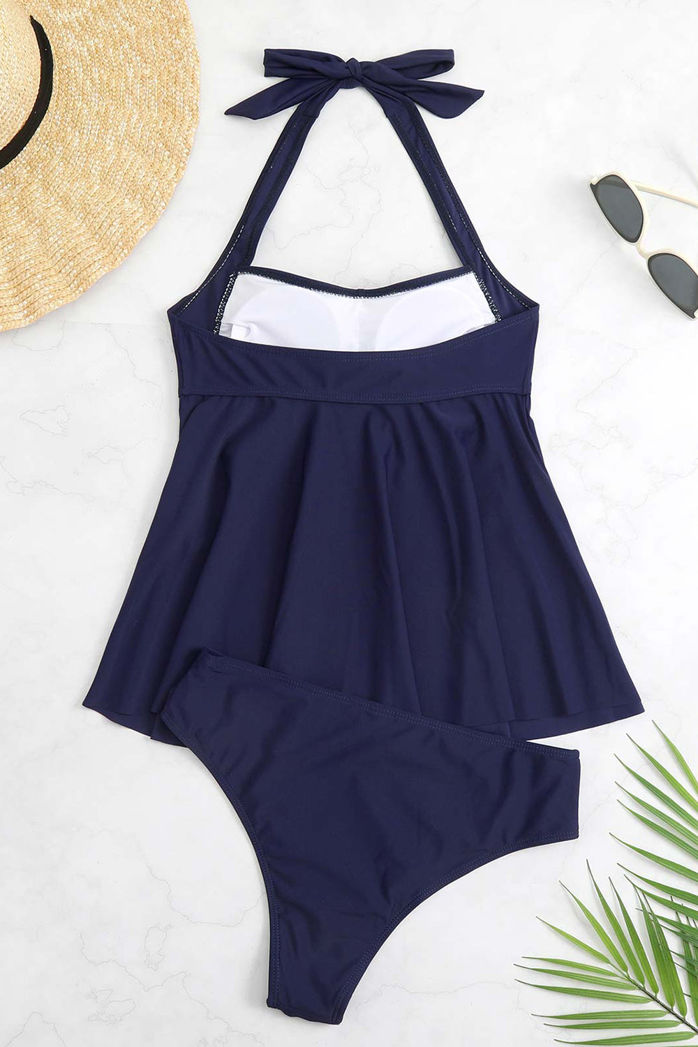 Sort grime todelt frontkors badetøj