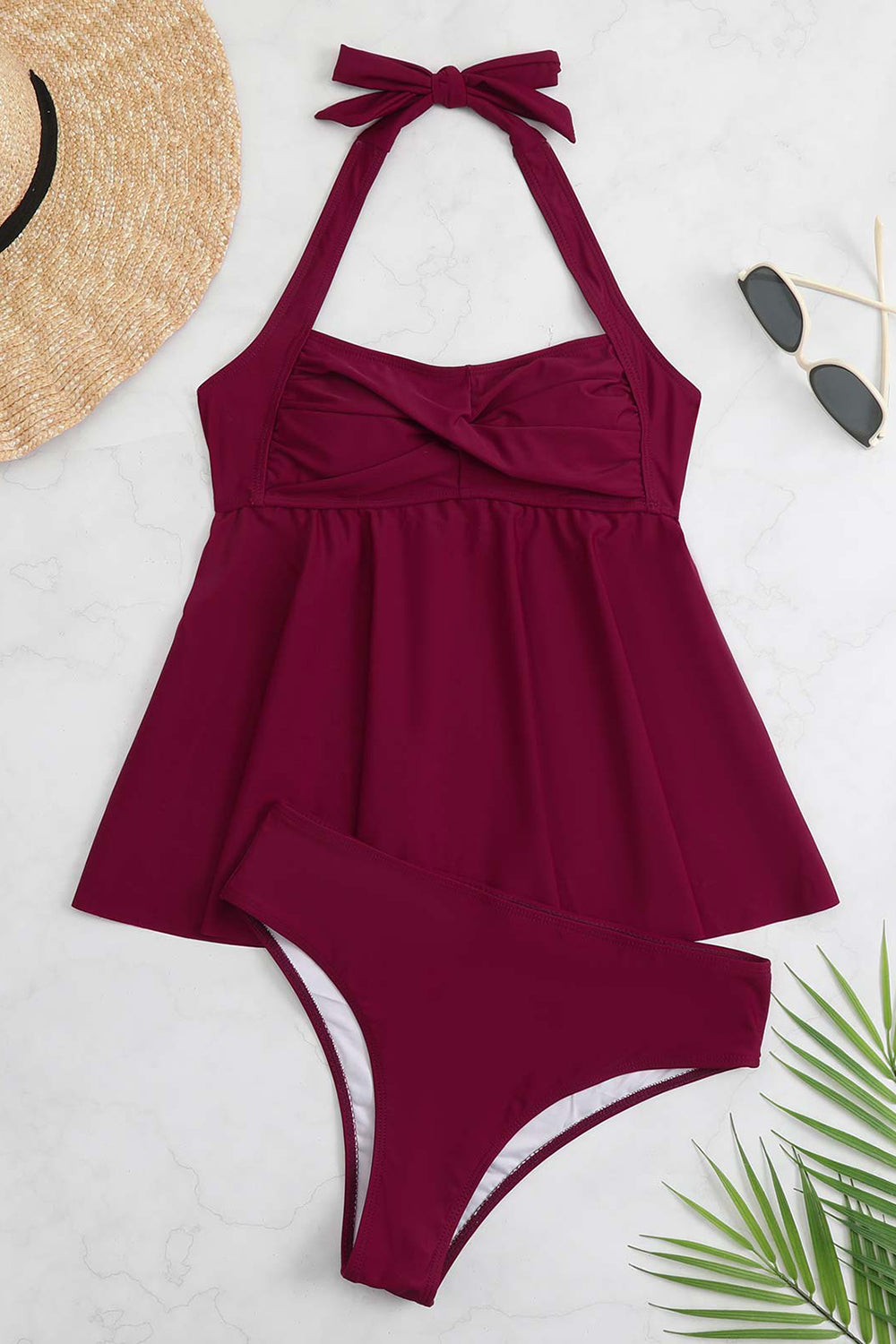 Sort grime todelt frontkors badetøj