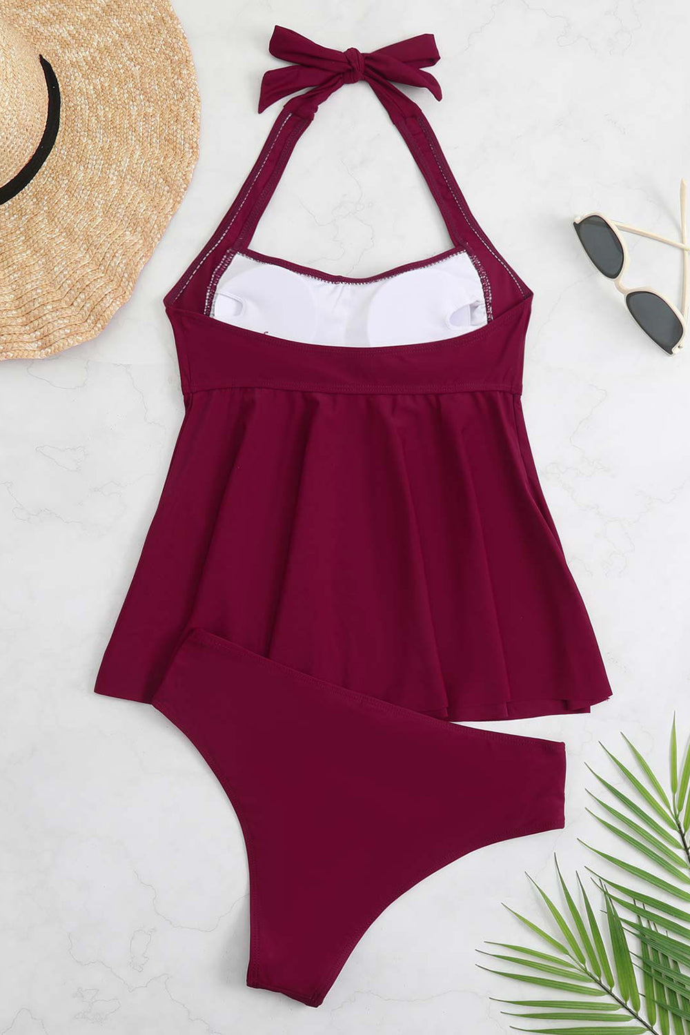 Sort grime todelt frontkors badetøj