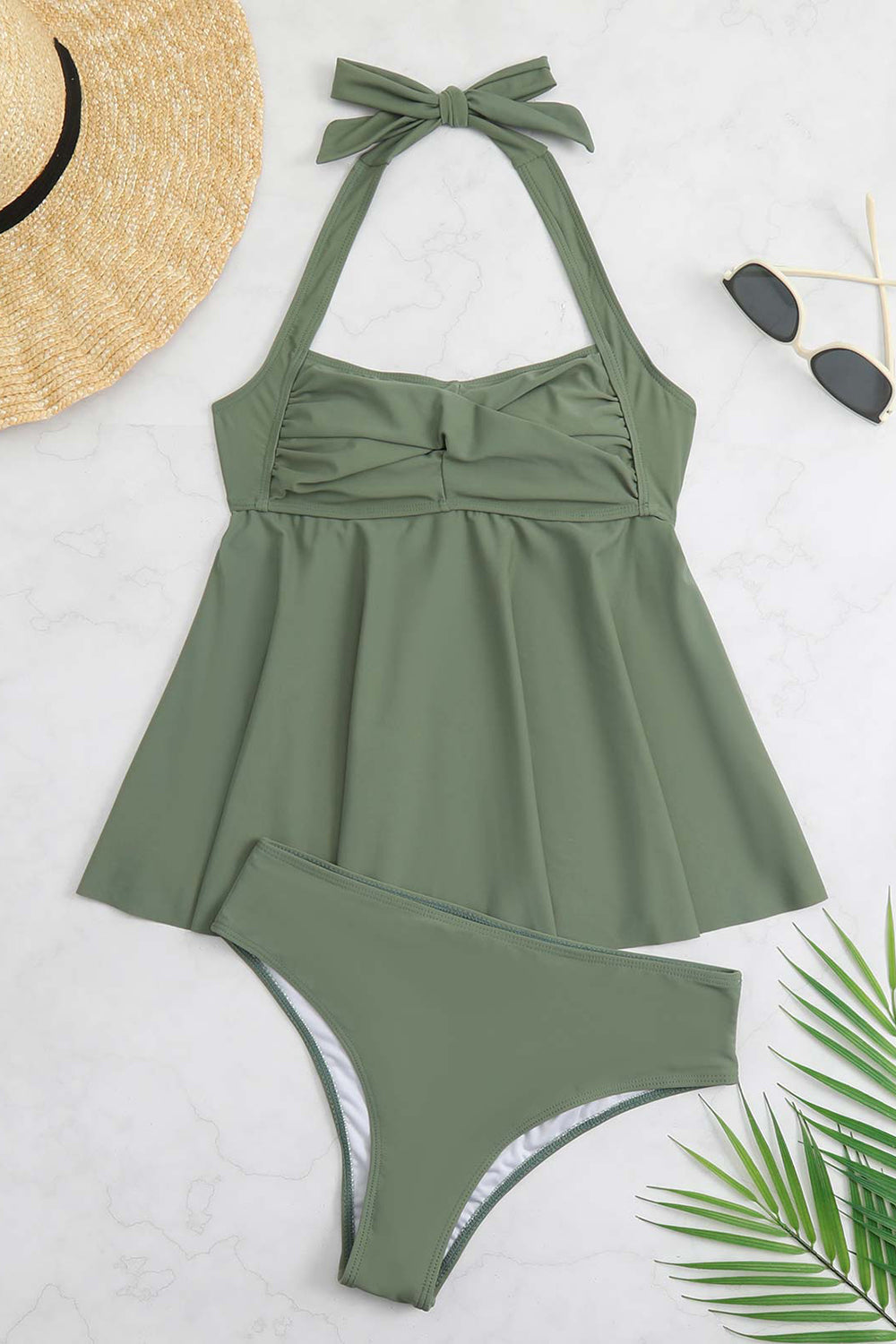 Sort grime todelt frontkors badetøj