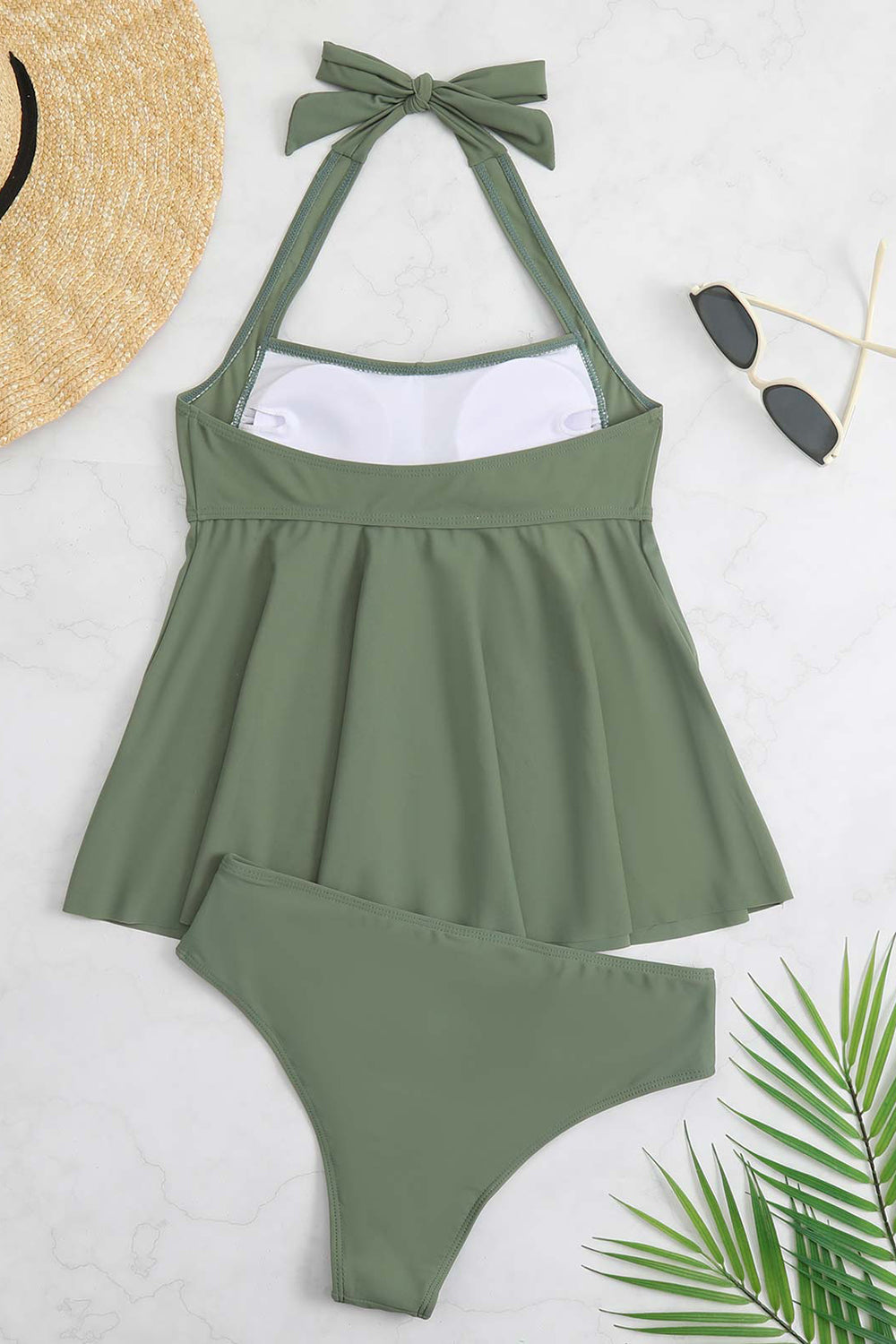 Sort grime todelt frontkors badetøj