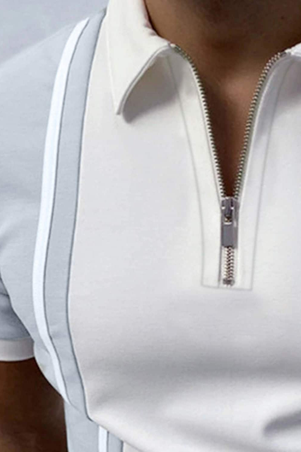 Hvid almindelig afslappet poloshirt til mænd