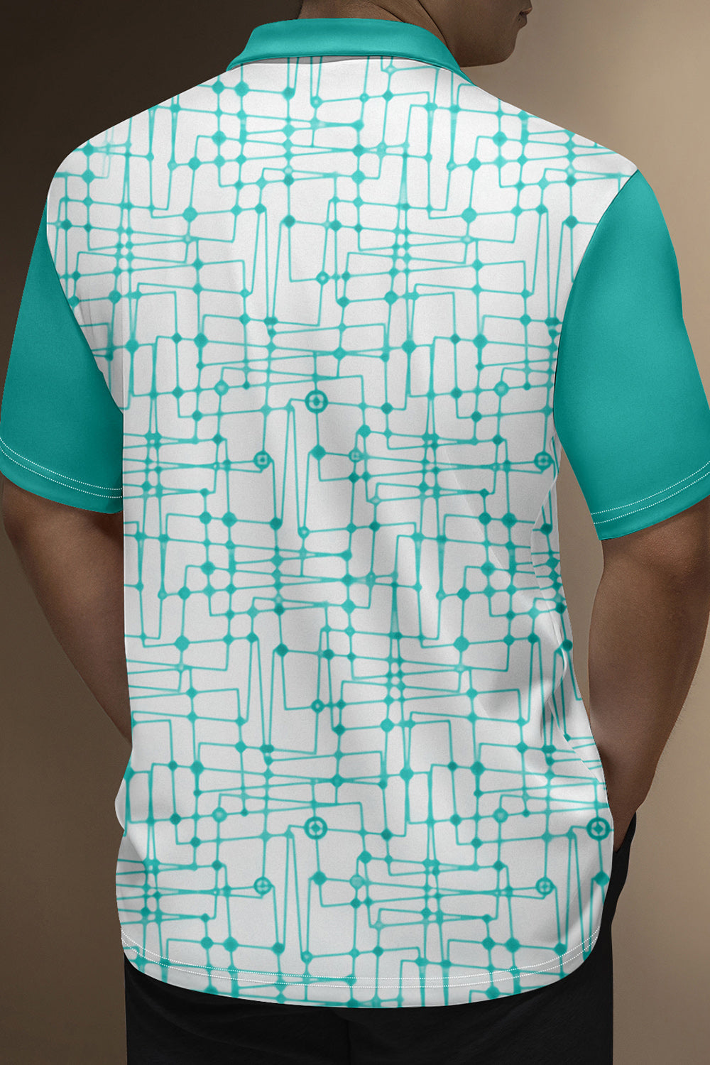 Klassisk kortærmet grøn poloshirt til mænd