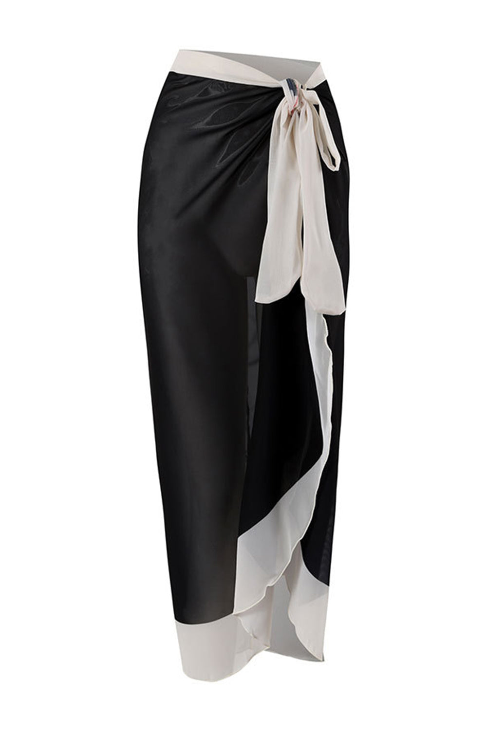 One Piece High Waist Sort Badetøj med Blomst