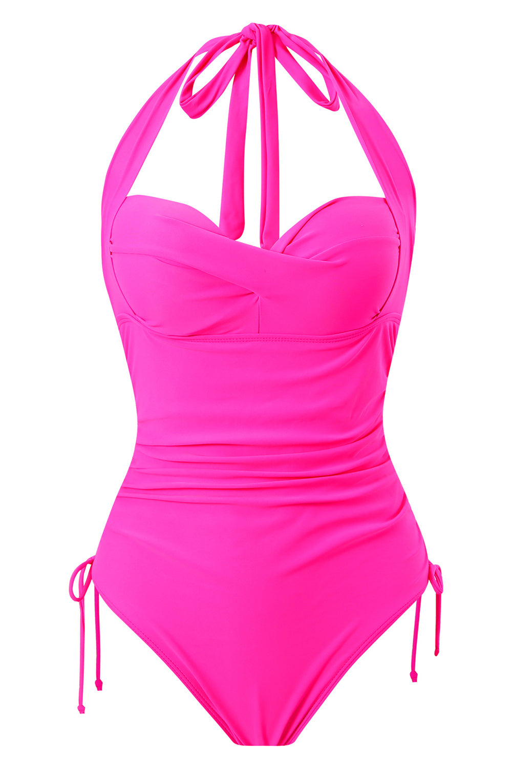 One Piece Halter Neck Black Badetøj med snøre