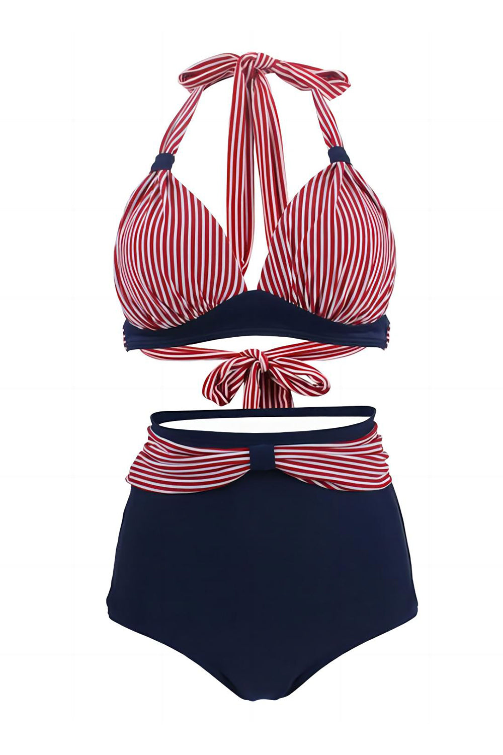 Sort Polka Dots Halter Badetøj