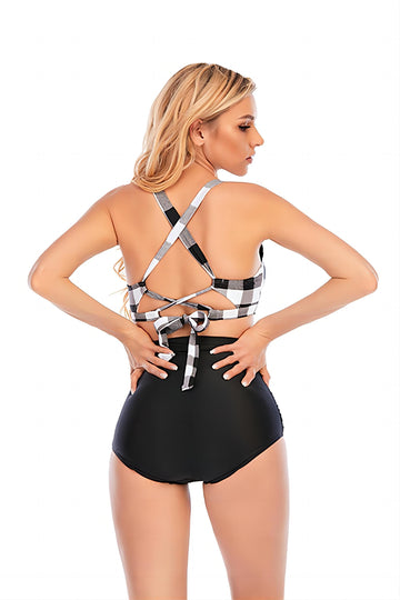 Plaid Halter todelt badetøj