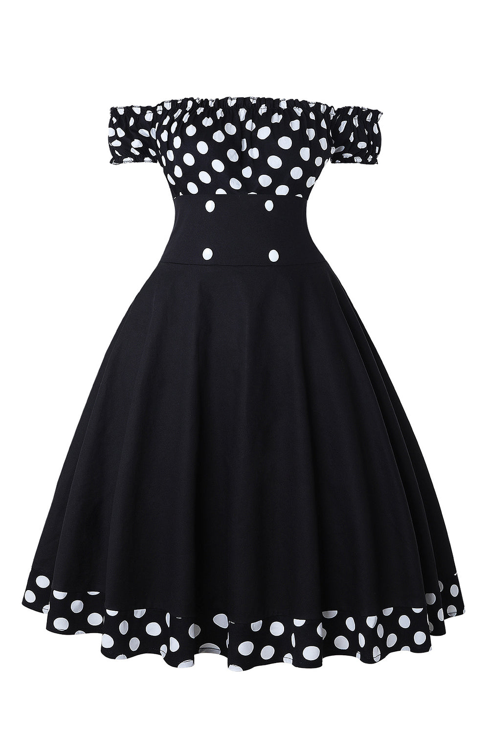 Fra skulderen Polka Dots 1950'erne kjole