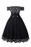 Fra skulderen Polka Dots 1950'erne kjole