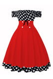 Fra skulderen Polka Dots 1950'erne kjole