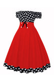 Fra skulderen Polka Dots 1950'erne kjole
