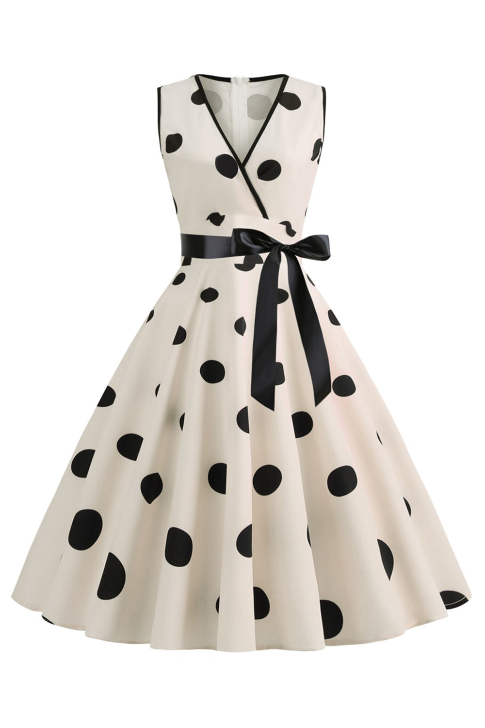 Lyseblå Polka Dots Vintage 1950'erne kjole