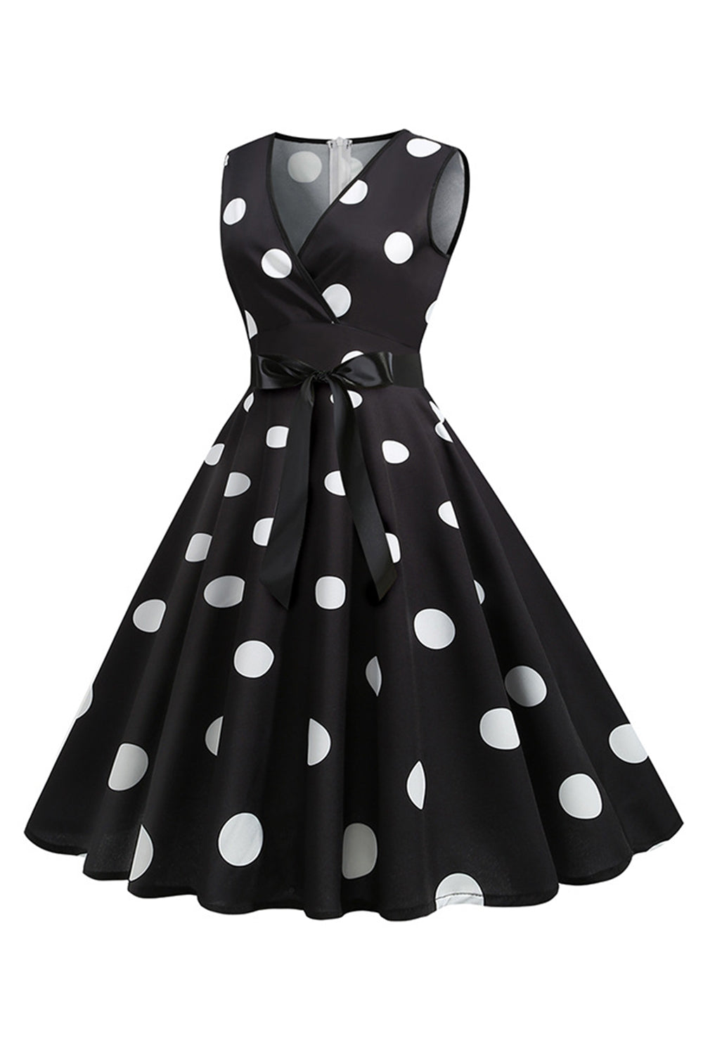 Lyseblå Polka Dots Vintage 1950'erne kjole