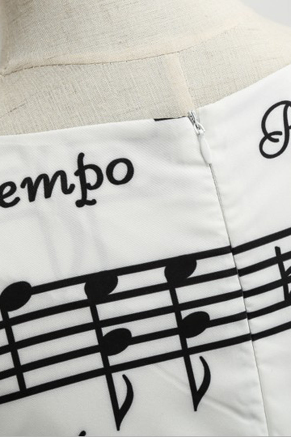 Hvid trykt swing 1950'erne vintage kjole