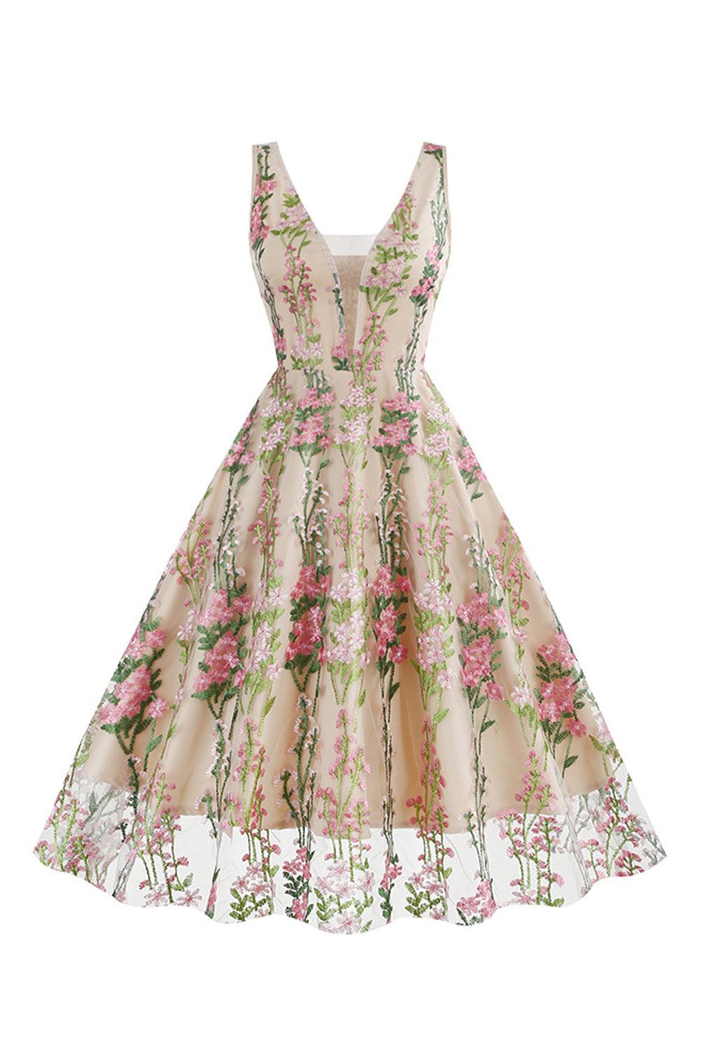 Black Swing 1950'er kjole med broderi