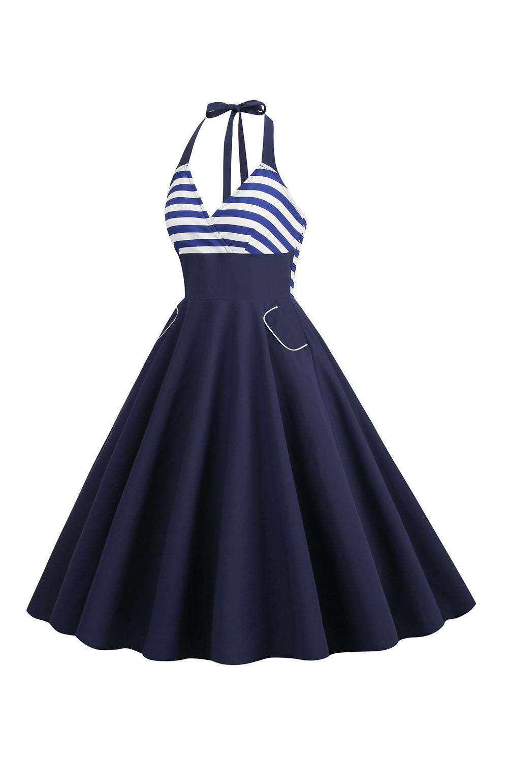 Striber Halter Swing 1950'erne Kjole