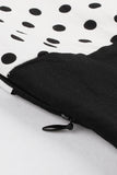 Sort Polka Dots Swing 1950'er kjole med korte ærmer