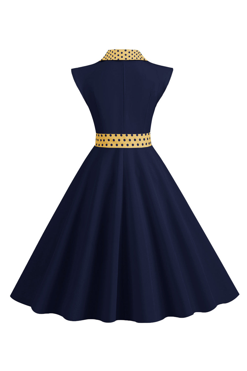 Sorte prikker Swing 1950'erne kjole med sløjfe