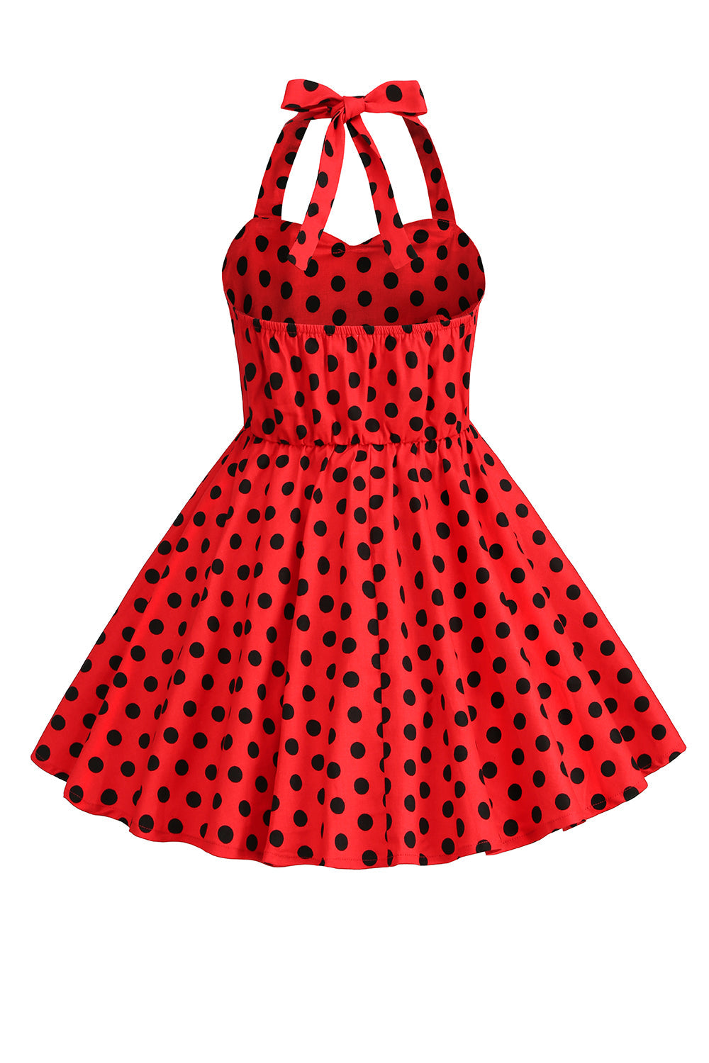 Halter Polka Dot Red Vintage Piger Kjole