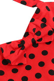 Halter Polka Dot Red Vintage Piger Kjole