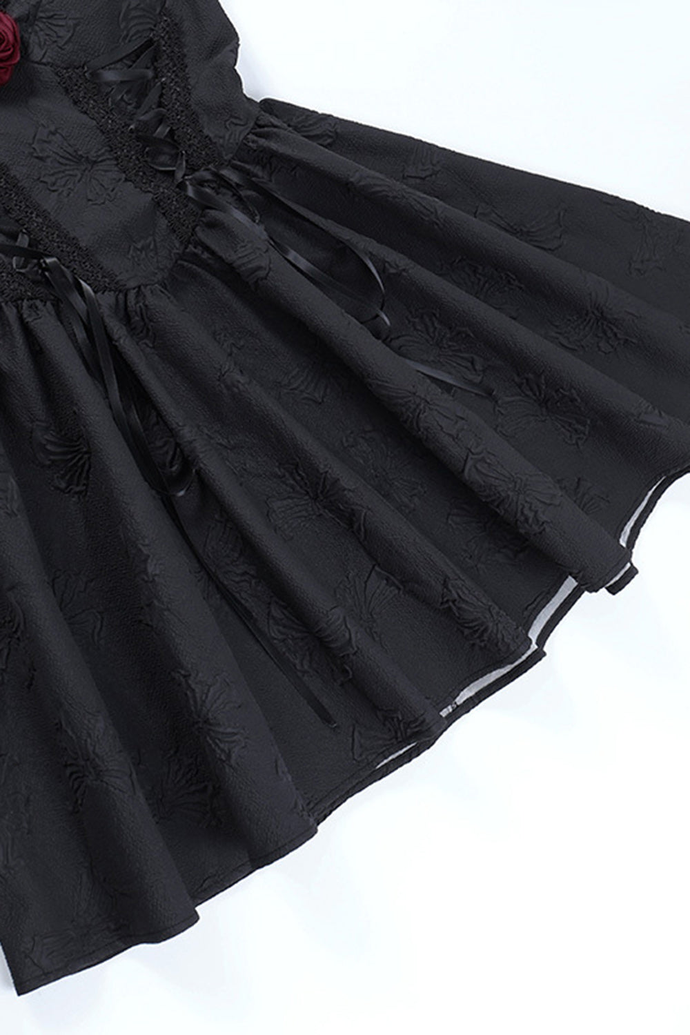 Spaghetti stropper Sort 1950'er kjole med blonder