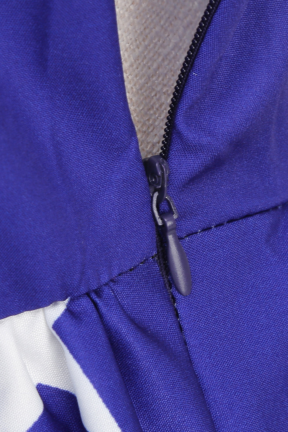 Blue Stars Stripes Trykte Spaghetti Stropper 1950'erne Kjole