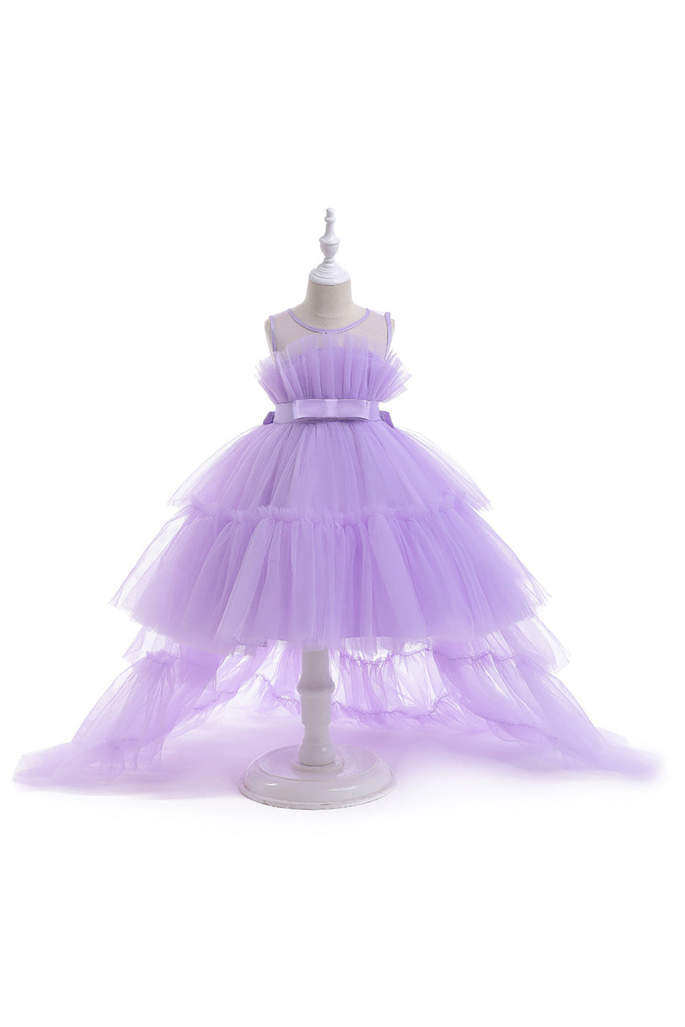 En linje aftagelig hot pink piges festkjole