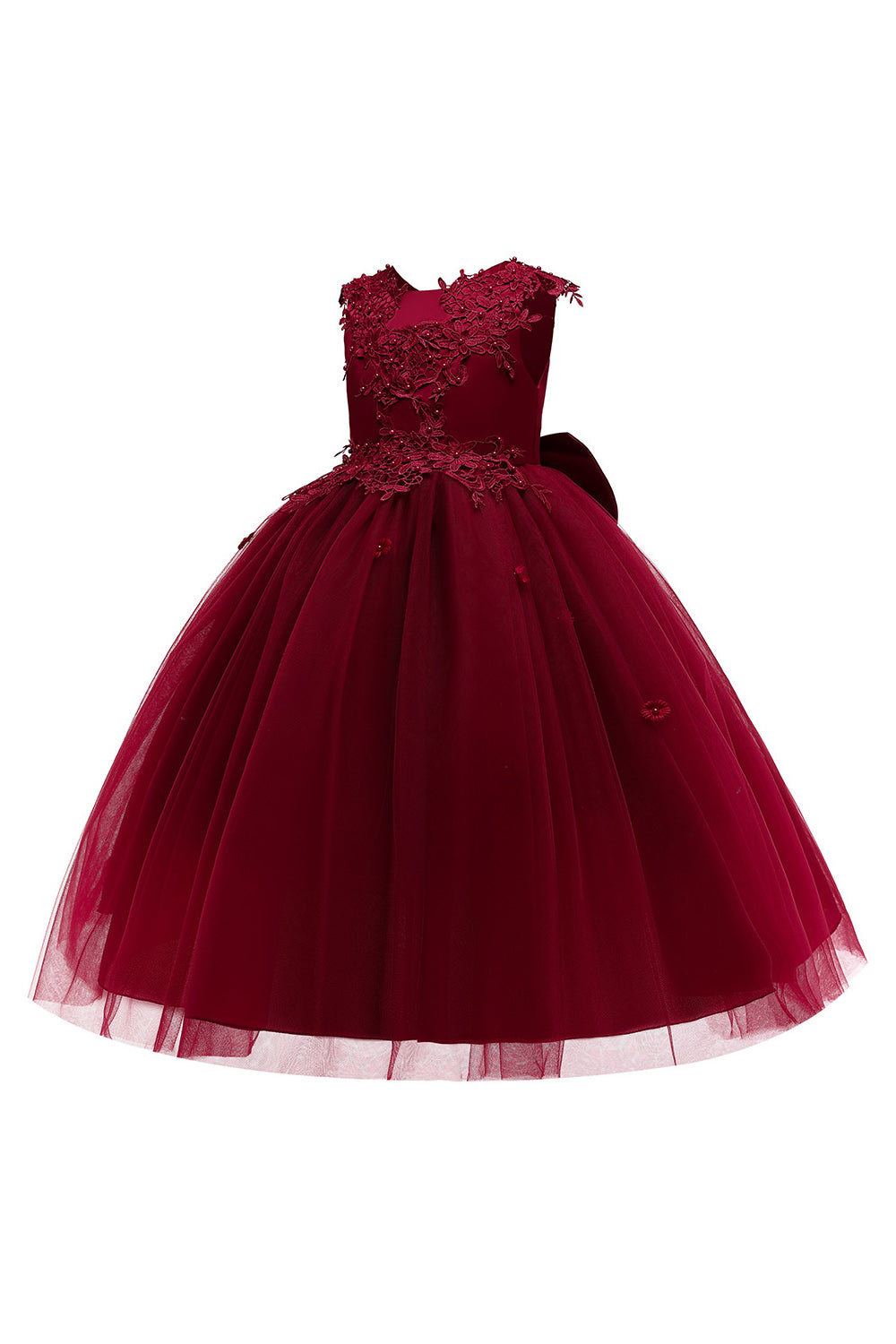 Hvid ukrudt blomst pige kjole med sløjfe